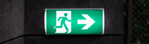 A directional instruction sign